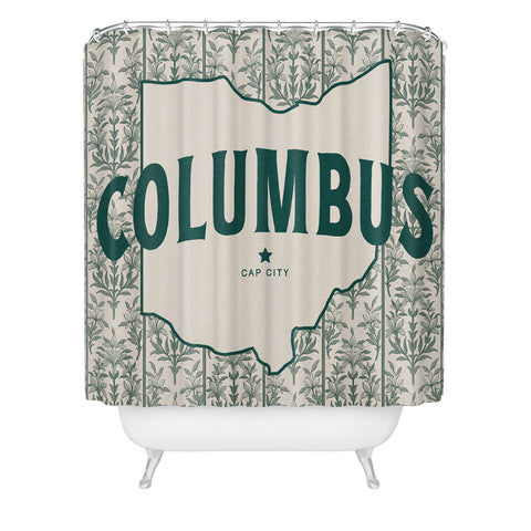 Society6 Design Studio Columbus Cap City Green Shower Curtain