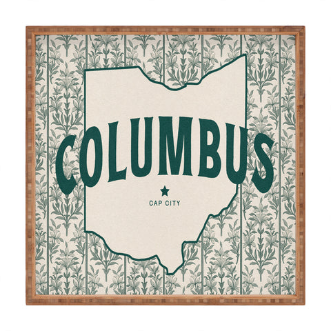Society6 Design Studio Columbus Cap City Green Square Tray