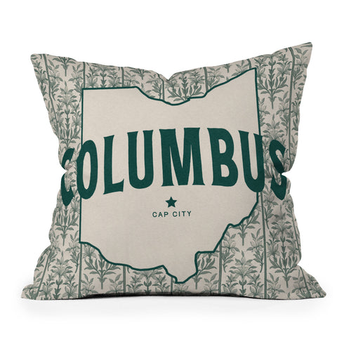 Society6 Design Studio Columbus Cap City Green Throw Pillow