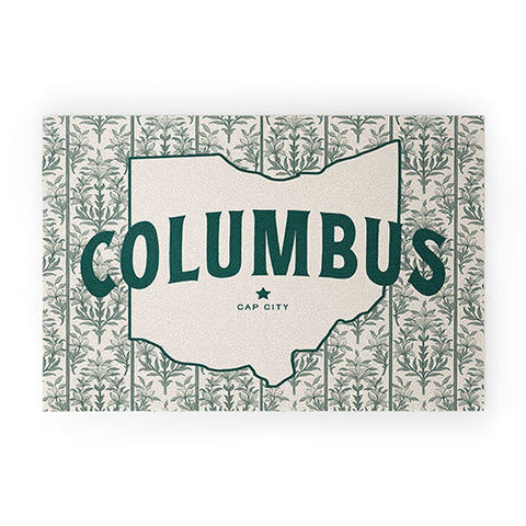 Society6 Design Studio Columbus Cap City Green Welcome Mat