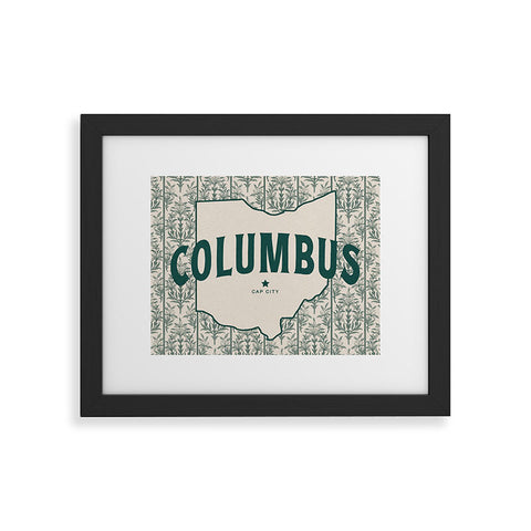 Society6 Design Studio Columbus Cap City Green Framed Art Print