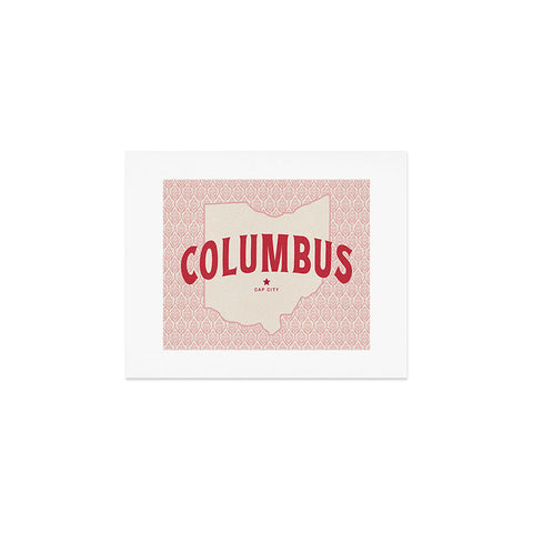 Society6 Design Studio Columbus Cap City Pink Red Art Print