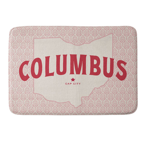 Society6 Design Studio Columbus Cap City Pink Red Memory Foam Bath Mat