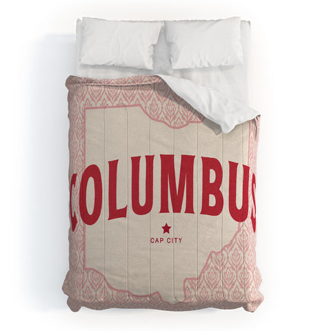 Society6 Design Studio Columbus Cap City Pink Red Comforter