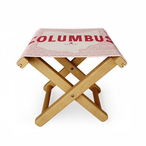 Society6 Design Studio Columbus Cap City Pink Red Folding Stool