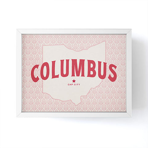 Society6 Design Studio Columbus Cap City Pink Red Framed Mini Art Print