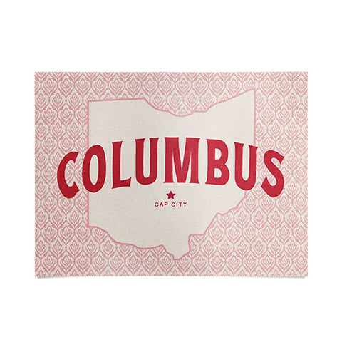 Society6 Design Studio Columbus Cap City Pink Red Poster