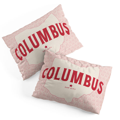 Society6 Design Studio Columbus Cap City Pink Red Pillow Shams