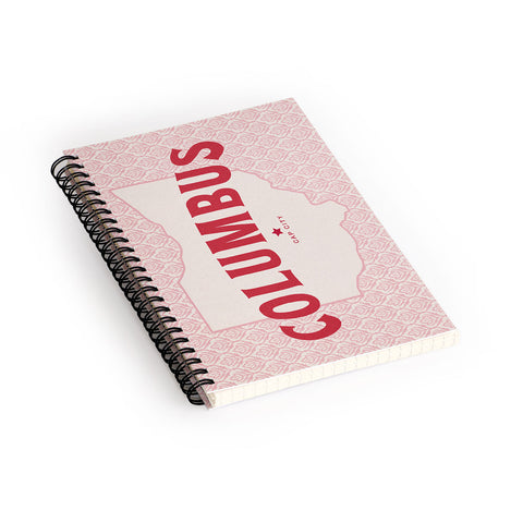 Society6 Design Studio Columbus Cap City Pink Red Spiral Notebook