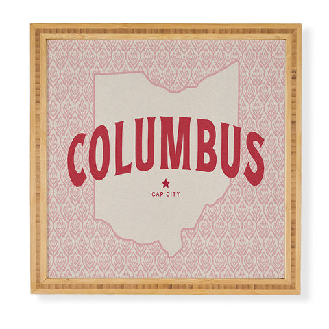 Society6 Design Studio Columbus Cap City Pink Red Framed Wall Art