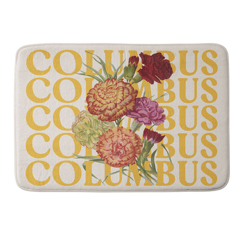 Society6 Design Studio Columbus Carnations Memory Foam Bath Mat