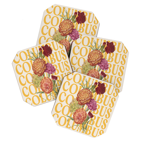 Society6 Design Studio Columbus Carnations Coaster Set
