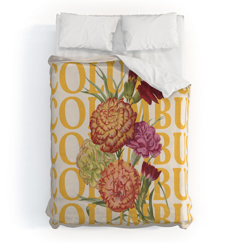 Society6 Design Studio Columbus Carnations Duvet Cover