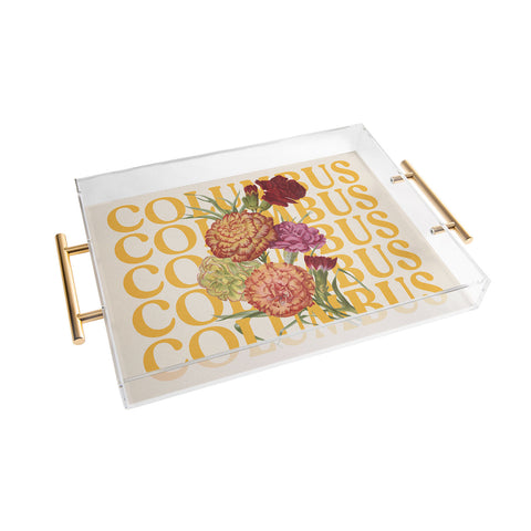 Society6 Design Studio Columbus Carnations Acrylic Tray