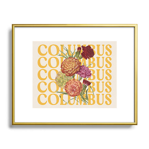 Society6 Design Studio Columbus Carnations Metal Framed Art Print