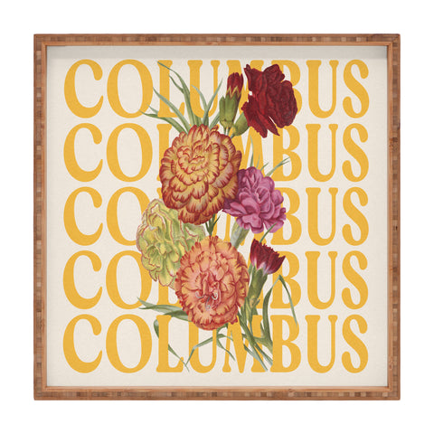 Society6 Design Studio Columbus Carnations Square Tray
