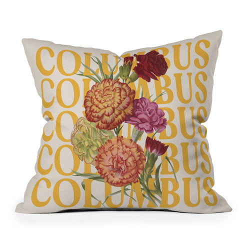 Society6 Design Studio Columbus Carnations Throw Pillow