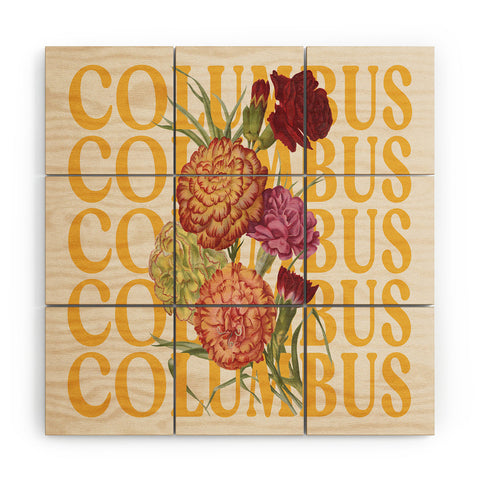 Society6 Design Studio Columbus Carnations Wood Wall Mural