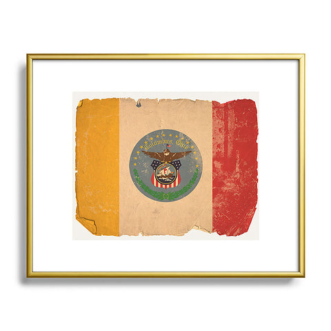 Society6 Design Studio Columbus Flag Metal Framed Art Print
