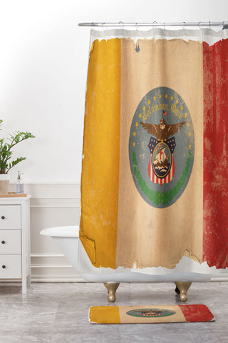 Society6 Design Studio Columbus Flag Shower Curtain And Mat
