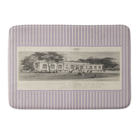 Society6 Design Studio Columbus Public Library 1910 Lavender Memory Foam Bath Mat