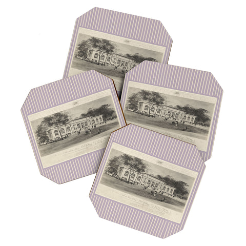 Society6 Design Studio Columbus Public Library 1910 Lavender Coaster Set