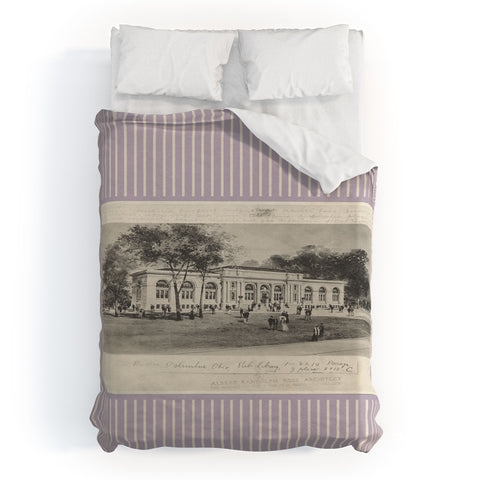 Society6 Design Studio Columbus Public Library 1910 Lavender Duvet Cover