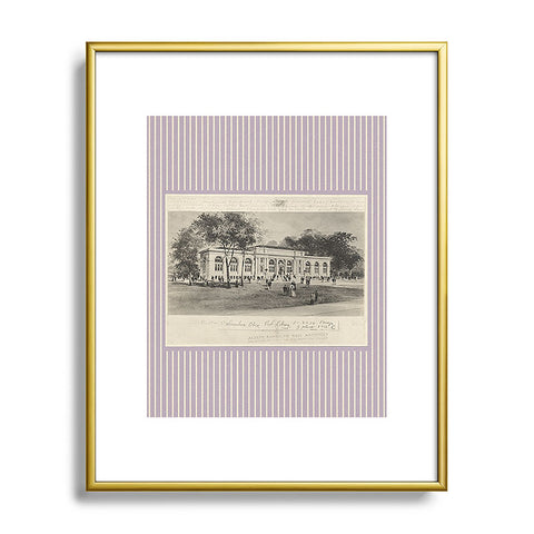 Society6 Design Studio Columbus Public Library 1910 Lavender Metal Framed Art Print