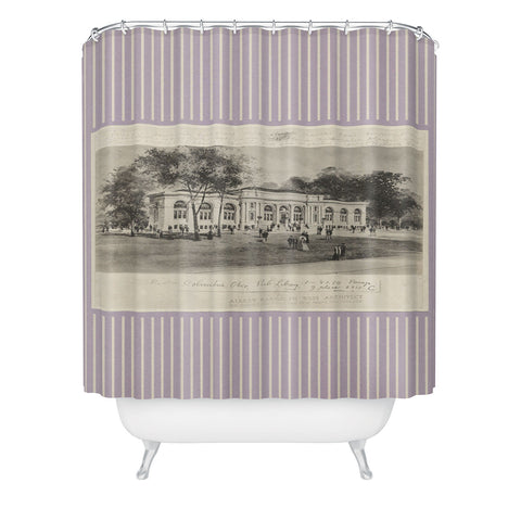 Society6 Design Studio Columbus Public Library 1910 Lavender Shower Curtain