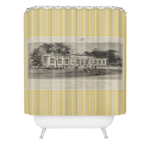 Society6 Design Studio Columbus Public Library Butter Shower Curtain