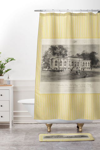 Society6 Design Studio Columbus Public Library Butter Shower Curtain And Mat