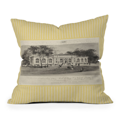 Society6 Design Studio Columbus Public Library Butter Throw Pillow