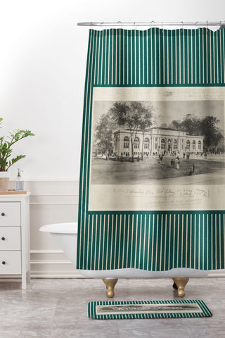 Society6 Design Studio Columbus Public Library Forest Shower Curtain And Mat