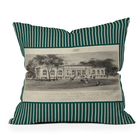 Society6 Design Studio Columbus Public Library Forest Throw Pillow