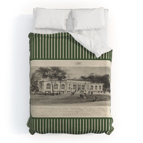 Society6 Design Studio Columbus Public Library Olive Duvet Cover