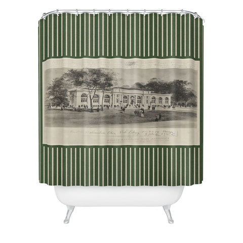 Society6 Design Studio Columbus Public Library Olive Shower Curtain
