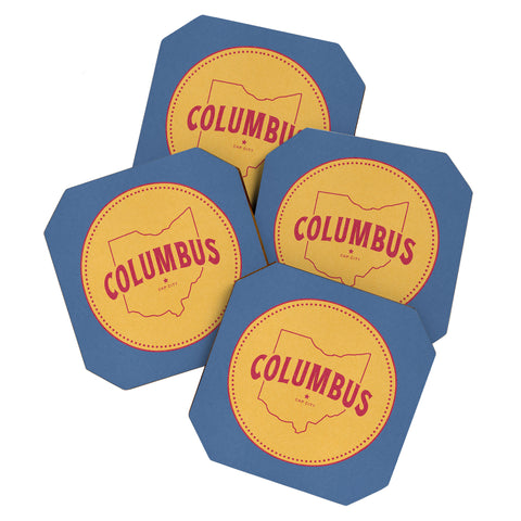 Society6 Design Studio Columbus Seal Coaster Set