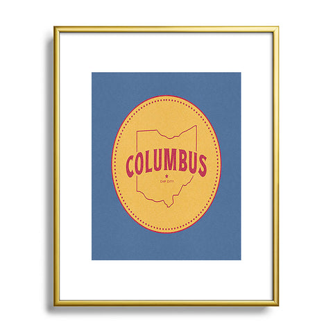 Society6 Design Studio Columbus Seal Metal Framed Art Print