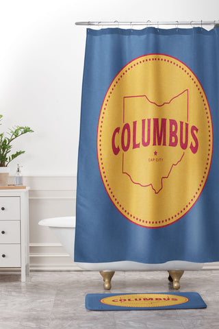 Society6 Design Studio Columbus Seal Shower Curtain And Mat