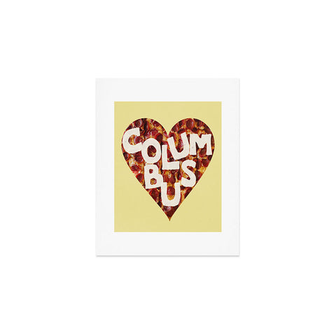 Society6 Design Studio Columbus Style Pizza Heart Art Print