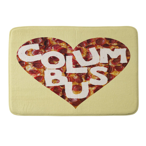 Society6 Design Studio Columbus Style Pizza Heart Memory Foam Bath Mat