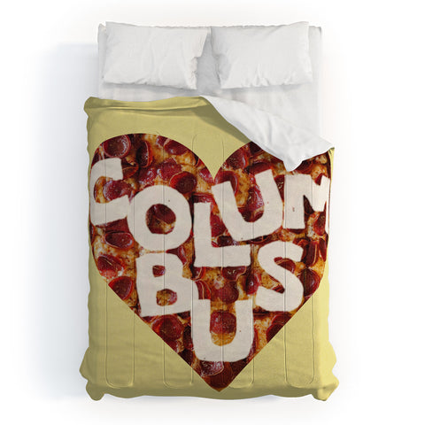 Society6 Design Studio Columbus Style Pizza Heart Comforter
