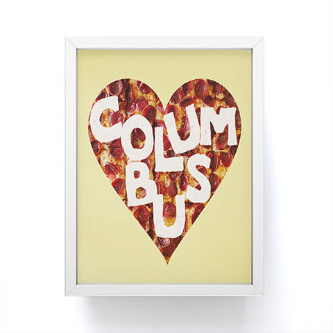 Society6 Design Studio Columbus Style Pizza Heart Framed Mini Art Print