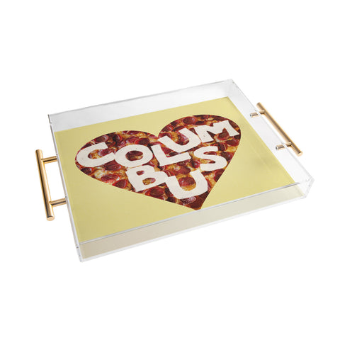 Society6 Design Studio Columbus Style Pizza Heart Acrylic Tray