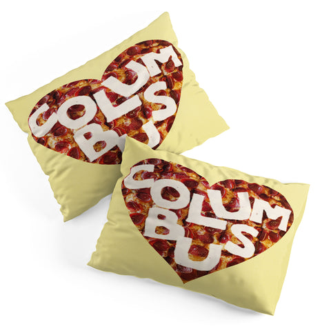 Society6 Design Studio Columbus Style Pizza Heart Pillow Shams