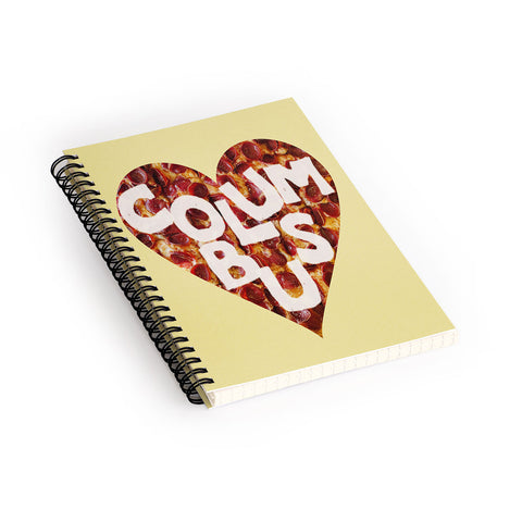 Society6 Design Studio Columbus Style Pizza Heart Spiral Notebook