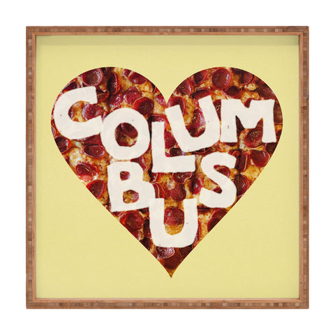 Society6 Design Studio Columbus Style Pizza Heart Square Tray