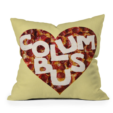 Society6 Design Studio Columbus Style Pizza Heart Throw Pillow
