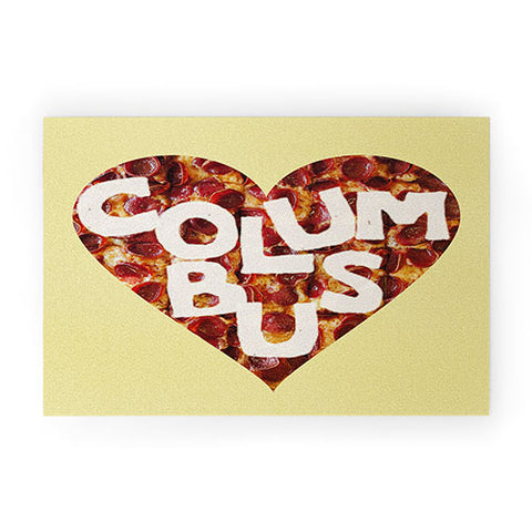 Society6 Design Studio Columbus Style Pizza Heart Welcome Mat