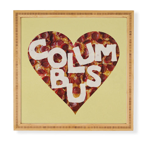 Society6 Design Studio Columbus Style Pizza Heart Framed Wall Art